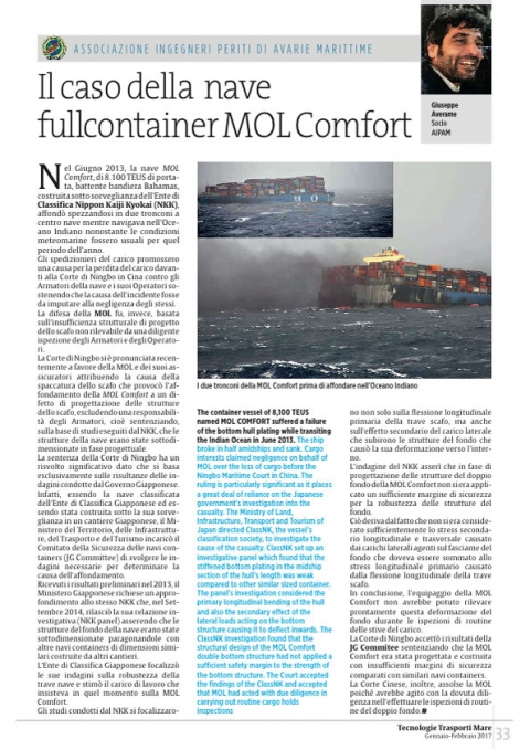 Il caso della nave fullcontainer MOL Comfort