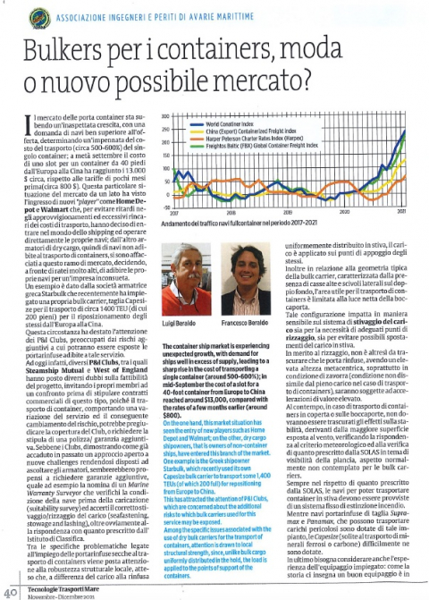 Bulkers per i containers, moda o nuovo possibile mercato?