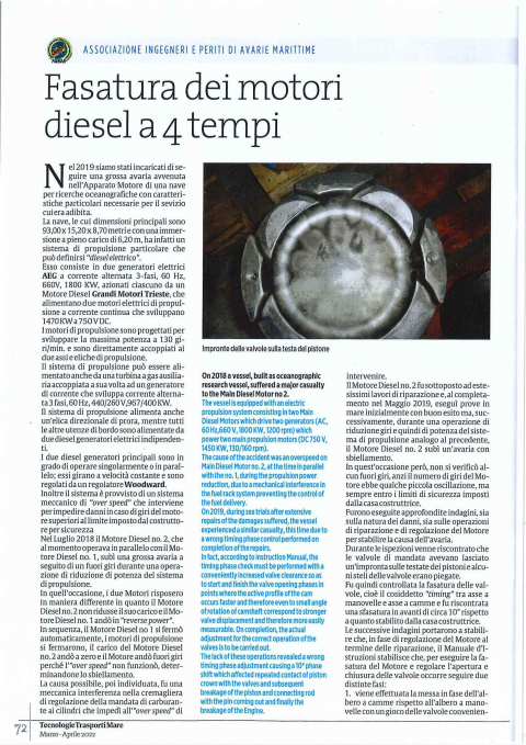 Fasatura dei motori diesel a 4 tempi