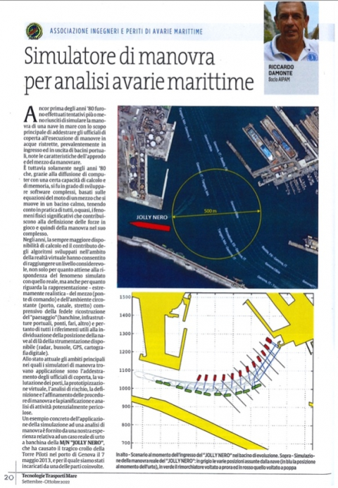 Simulatore di manovra per analisi avarie marittime