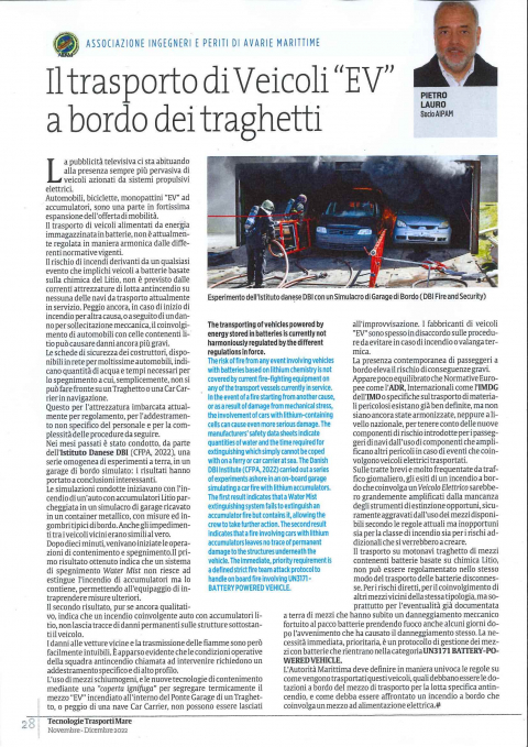 Il trasporto di veicoli EV a bordo dei traghetti